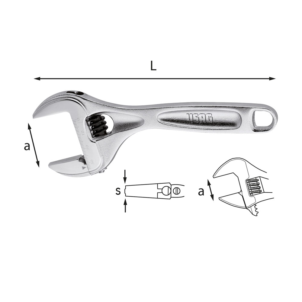 Chiave a rullino da mm. 300 sino a 35 - USAG 294