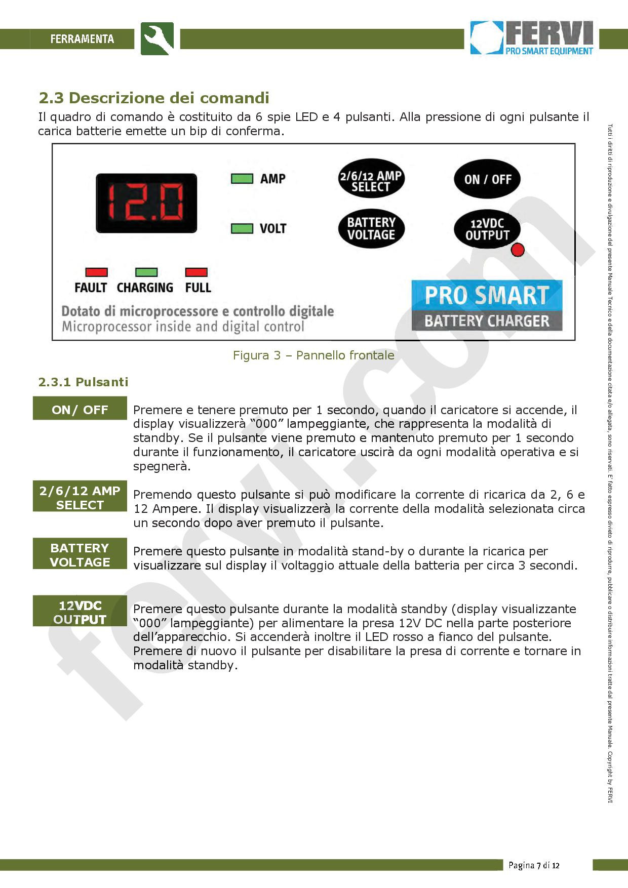 CARICA BATTERIE DIGITALE INTELLIGENTE AUTO E MOTO CON CAVETTI 3 FASI FERVI  0479