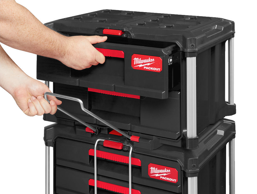 Milwaukee 4932472129 - Cassetta porta utensili attrezzi a 2 cassetti Packout