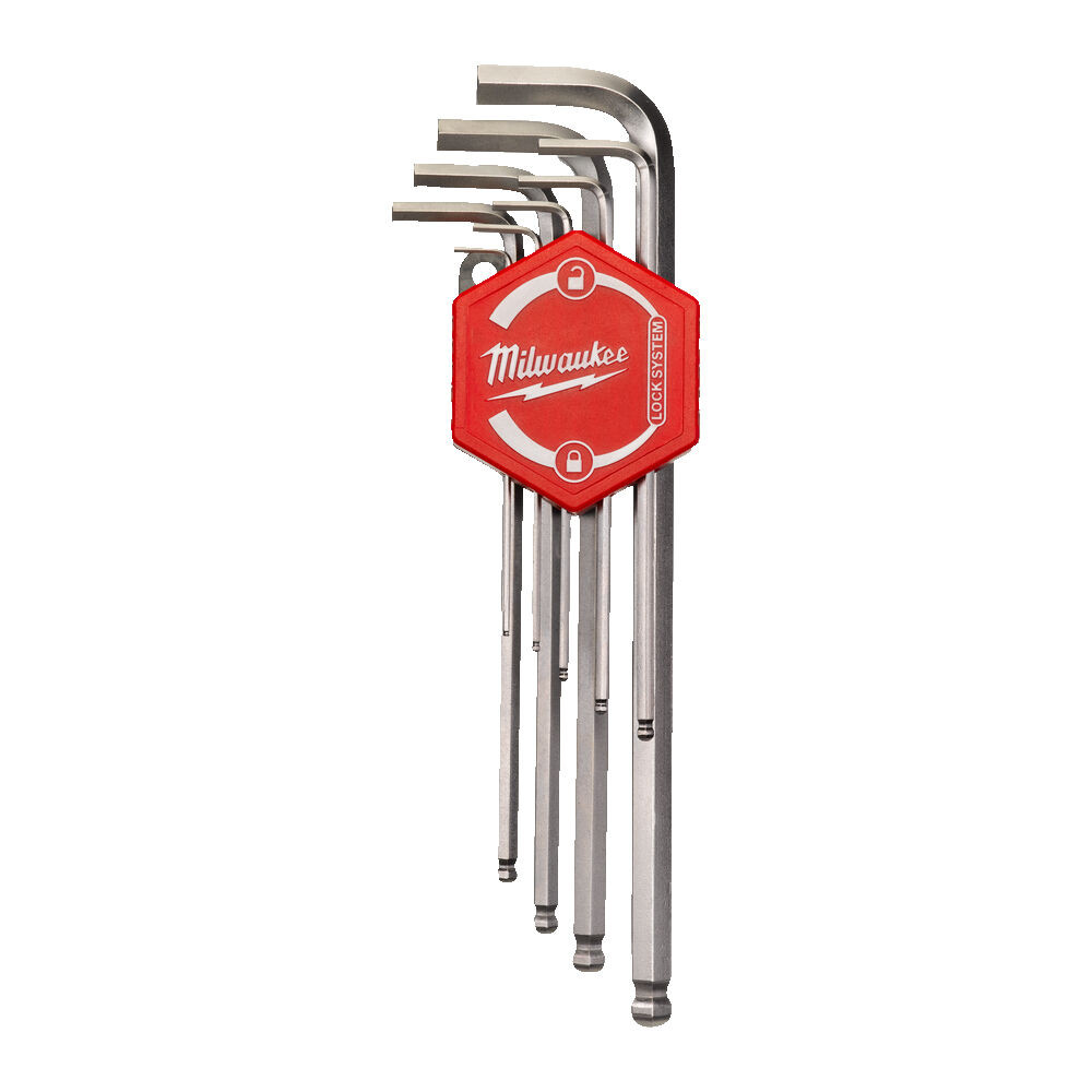 Milwaukee 4932478621 - Chiavi a brugola esagonali 9 pezzi con sistema di  bloccaggio - 1,5 - 10 mm