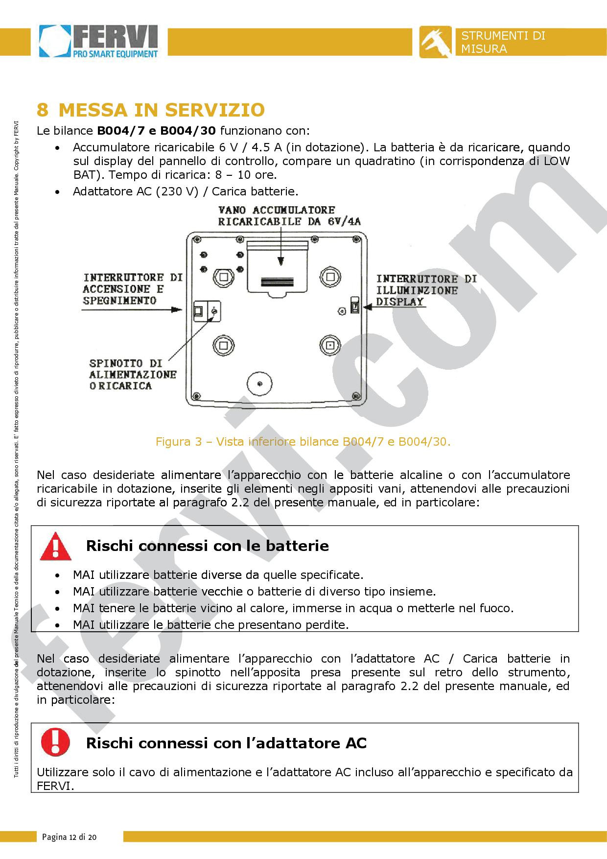 Bilancia digitale contapezzi Fervi B004/30 ricaricabile, 30 Kg [B004/30]