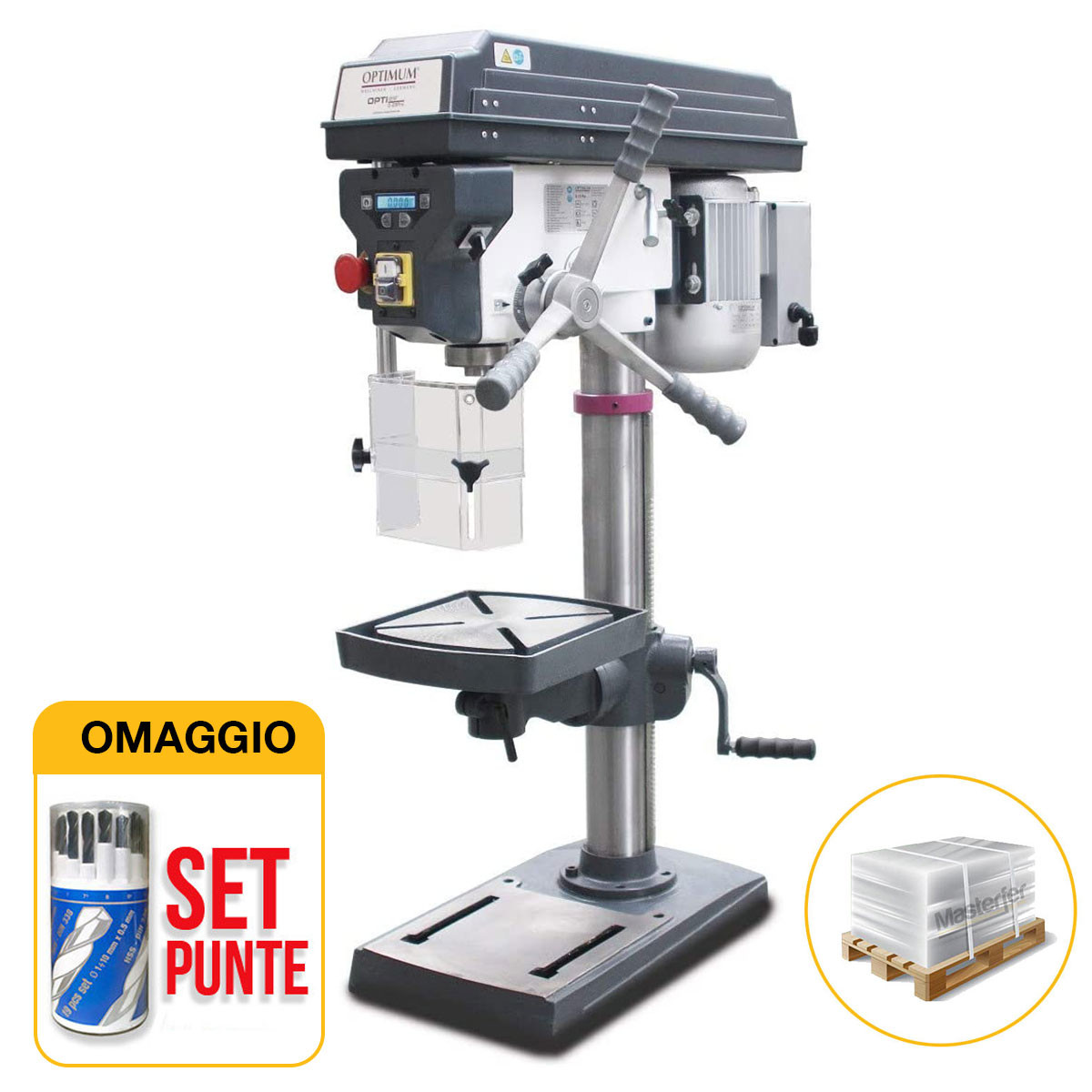 Optimum D23Pro - 230V - Trapano a colonna con trasmissione a