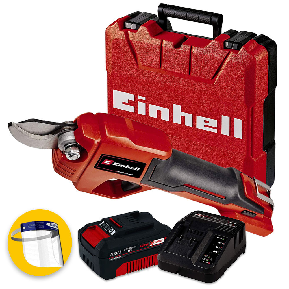 Einhell GE-LS 18 Li 4Ah - Forbici per potatura a batteria 18V - 1 batteria  da 4Ah in valigetta