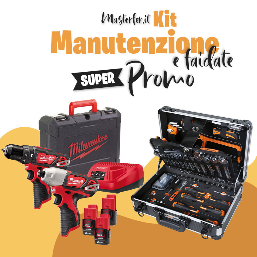 Kit utensili per manutenzione - Set Milwaukee 12V trapano e avvitatore + Valigetta  attrezzi completa Beta 100 pz.