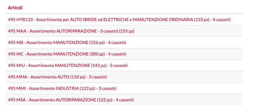 Assortimento utensili Usag 495 MMI 122 attrezzi INDUSTRIA 3 cassetti