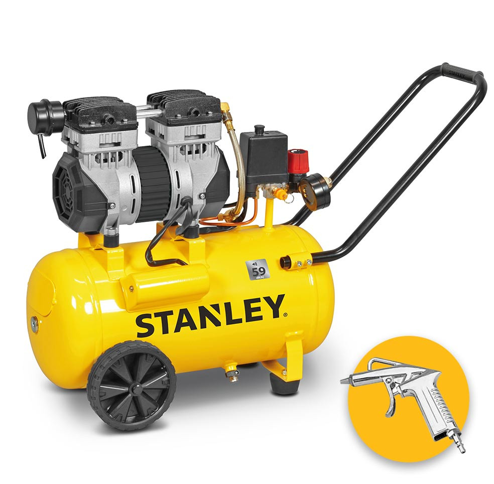 Il numero 1 del risparmio-STANLEY 24LT COMPRESSORE ARIA COMPATTO PORTATILE  8 BAR