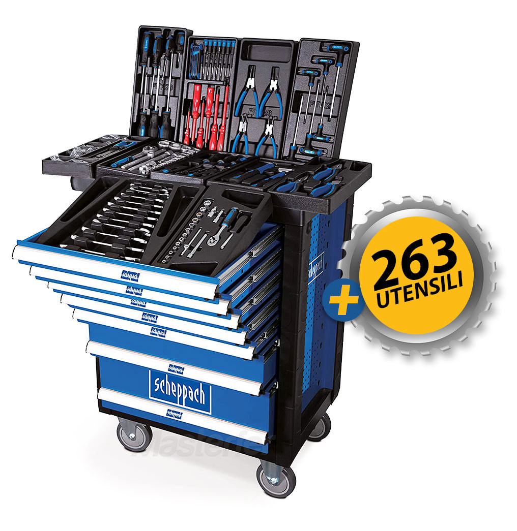 Scheppach TW1000 - Carrello attrezzi da officina porta utensili completo  263PZ