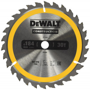 Dewalt DT1940 - Lama disco per sega circolare, 184 x 16 MM - 30 denti