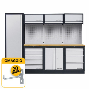 Kraftwerk 3964B - Arredamento officina meccanica a 4 elementi con piano in legno