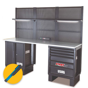 USAG U05160238 - 516 SA/CA4 - Arredamento per officina - pianale in acciaio - 2715x650x2000 mm