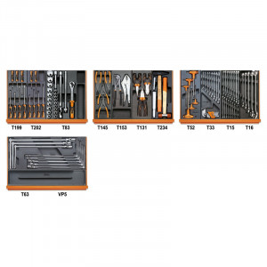 Beta 5904 VG/3T
- Assortimento di 102 utensili per autoriparazione in moduli ri