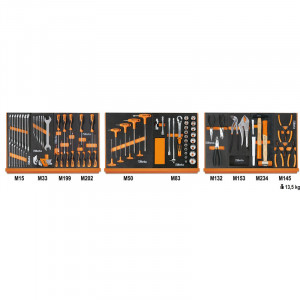 Beta 5904 VU/1M - Assortimento di 91 utensili per impiego universale in moduli m