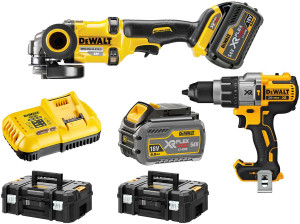 Kit Dewalt DCZ201T2T - Smerigliatrice DCG414, Trapano DCD996 e 2 batterie 54V 6Ah XR FLEXVOLT