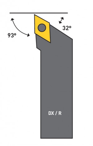 Fervi SDJCR25 - Utensile per esterno 93°