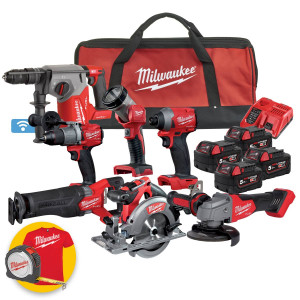 Milwaukee M18 FPP6K2-504B - Kit 7 utensili a batteria 18V Fuel - 4 batterie 5Ah in borsone