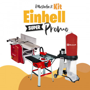 Kit Einhell falegnameria - Pialla filo spessore TC-SP 204 - Banco sega TC-TS 2025/2 U - Aspiratrucioli TE-VE 550/1 A