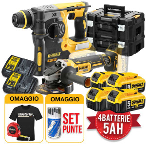 Dewalt kit utensili a batteria 18V - DCH273 Tassellatore a 3 funzioni + DCG405 Smerigliatrice angolare