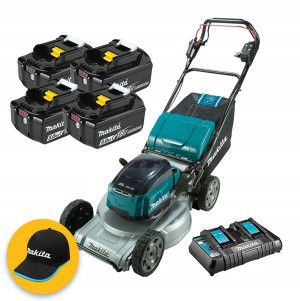 Makita DLM533PT4 - Rasaerba a batteria semovente 18v+18v=36v (4 slot) 53 cm