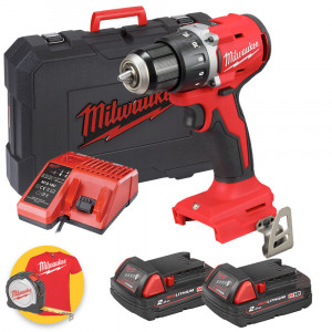 Milwaukee M18 BLDDRC-202C - Trapano avvitatore a batteria 18V - 2 x 2Ah 