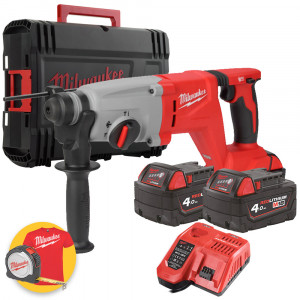 Milwaukee M18 BLHACD26-402X - Tassellatore SDS-Plus a batteria 26 MM in linea - 2 x 4Ah