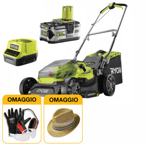 Ryobi RY18LMX37A-150 - Tagliaerba brushless a batteria 18V, rasaerba con taglio 37cm