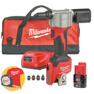 Milwaukee M12 BPRT-201B - Rivettatrice compatta a batteria 12V - 1 x 2Ah in borsa