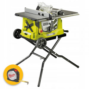 Ryobi RTS1800EF-G 1800W - Banco sega 1800W con Soft-Start, prolunghe, base retrattile e ruote