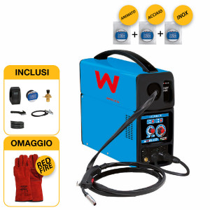 Saldatrice inverter MIG ed elettrodo MMA con accessori HELVI FOX 189