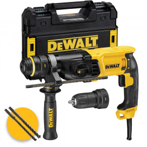 Dewalt D25134K-QS - Tassellatore elettrico SDS-Plus con doppio mandrino, 2,8 J 