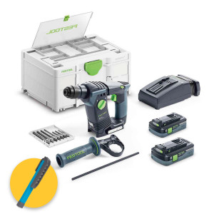 Festool BHC 18 HPC 4,0 I-Plus - Tassellatore SDS a batteria 18V - 2 batterie da 4Ah - in valigetta