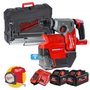 Milwaukee M18 ONEFHXDEL-552C - Tassellatore a batteria 18V FUEL, con aspiratore Autopulse