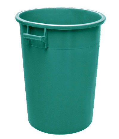 Bidone industriale verde 100l in plastica per rifiuti spazzatura - 52x67