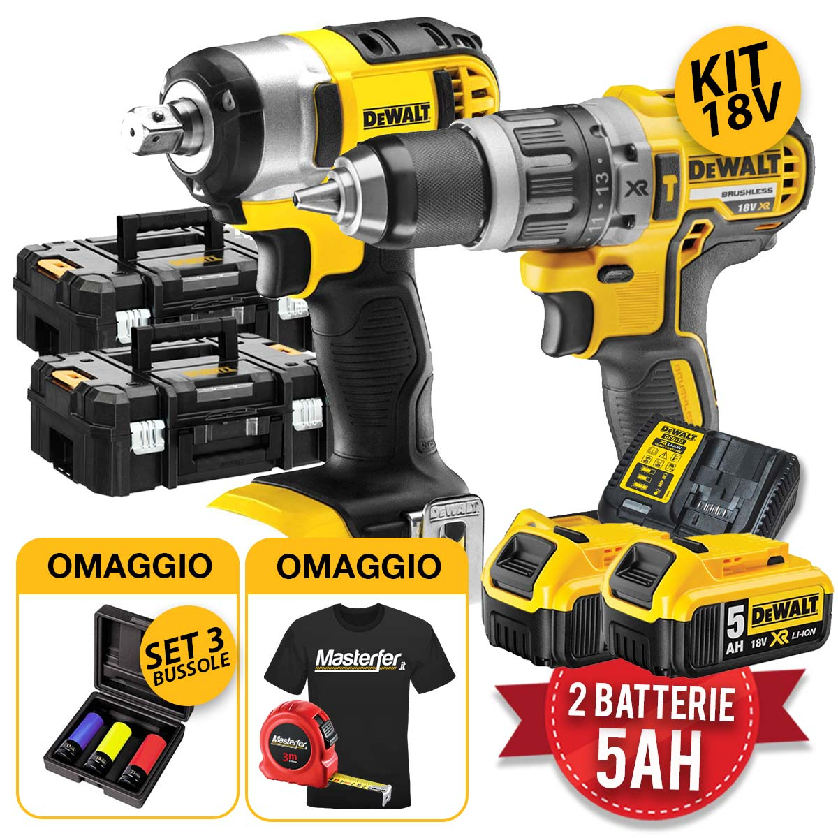 Kit di trapano-avvitatore a batteria DEWALT DCK 791 D2T