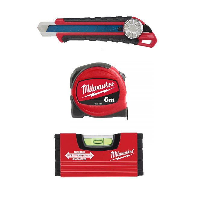 Milwaukee Set Flessometro 5M + Cutter Taglierino