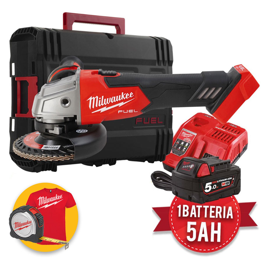 Smerigliatrice a batteria M18 FSAGF125XB-OX Milwaukee + OMAGGIO